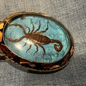 Black Leather scorpion belt